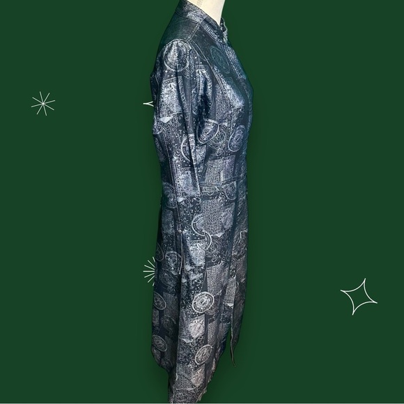 Fubu Jeans Vintage Y2K Denim Blue Astrology Patterned Long Coat and Pants Set M - Picture 5 of 16